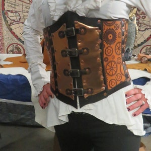 Steampunk Underbust Leather Corset image 3