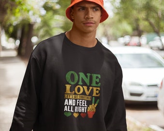 One Love Rasta, Reggae Music sweatshirt, Jamaica, Carribbean Pride unisex sweater