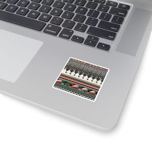Tribal Stripe Pattern Square Sticker | Ethnic Geometric Decorative Decal