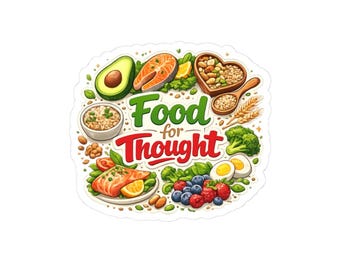 Food for Thought sticker | Healthy food illustration kiss-cut sticker