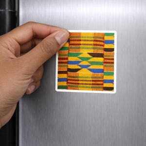 Kente Cloth Pattern Sticker Sheet | African Textile Motif, Colorful Geometric Stickers