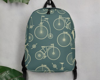 Mochila minimalista con patrón de bicicleta