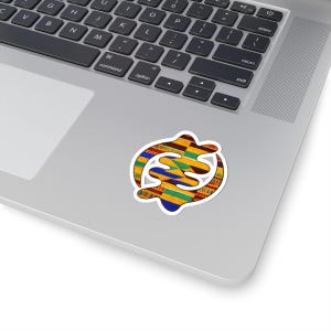 Kente Pattern Turtle Sticker | Kiss-Cut Vinyl Decal