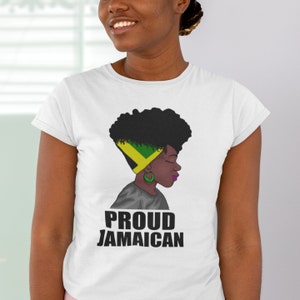 Jamaica t shirt - Proud Jamaican Woman Afro Jamaica Flag Black History T-Shirt