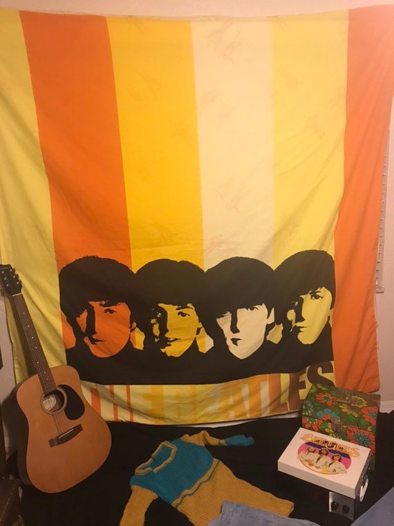 Beatles Duvet Cover Or Wall Hanging Help Duvet Cover Beatles Etsy