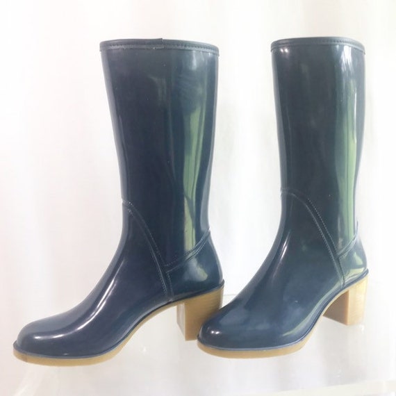 beige rain boots