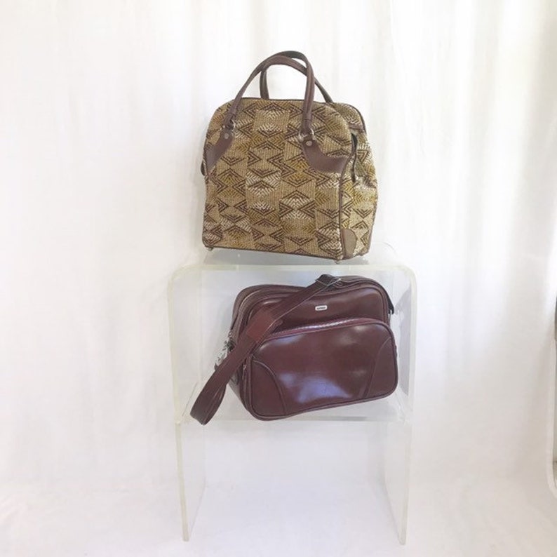60/'s Ventura Geometric Pattern Jacquard Bag Mid Century Design and Color by Ventura Vintage Suitcase Vintage Ventura Luggage