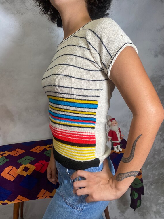 Striped rainbow sweater. 1970s authentic vintage r