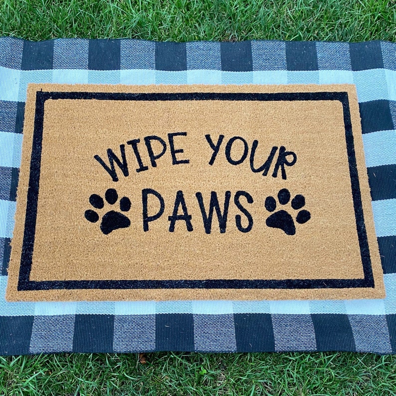 Wipe Your Paws Doormat Etsy