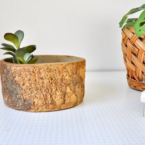 Vintage tree trunk style stoneware planter by Hillstone pottery 1970s