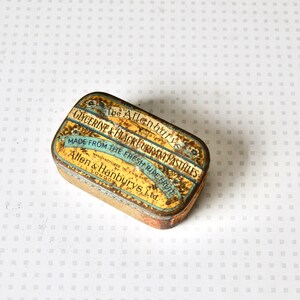 Vintage Allenburys Glycerin and Blackcurrant Pastilles tin from the 1930s