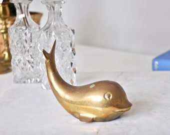 Vintage Messing Wal Figur oder Ornament aus den 1960er Jahren