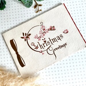 Cartolina di Natale vintage della famiglia dal 1950