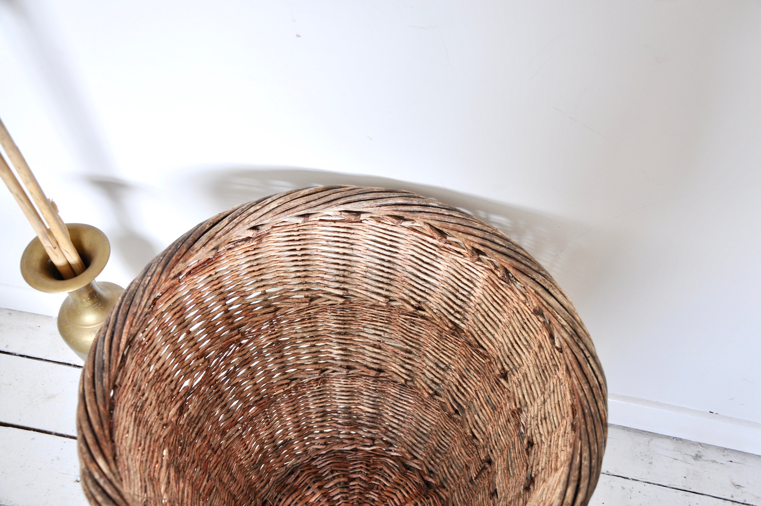 Vintage Extra Large 19 Inch Tall Wicker Plant Basket From the Etsy UK