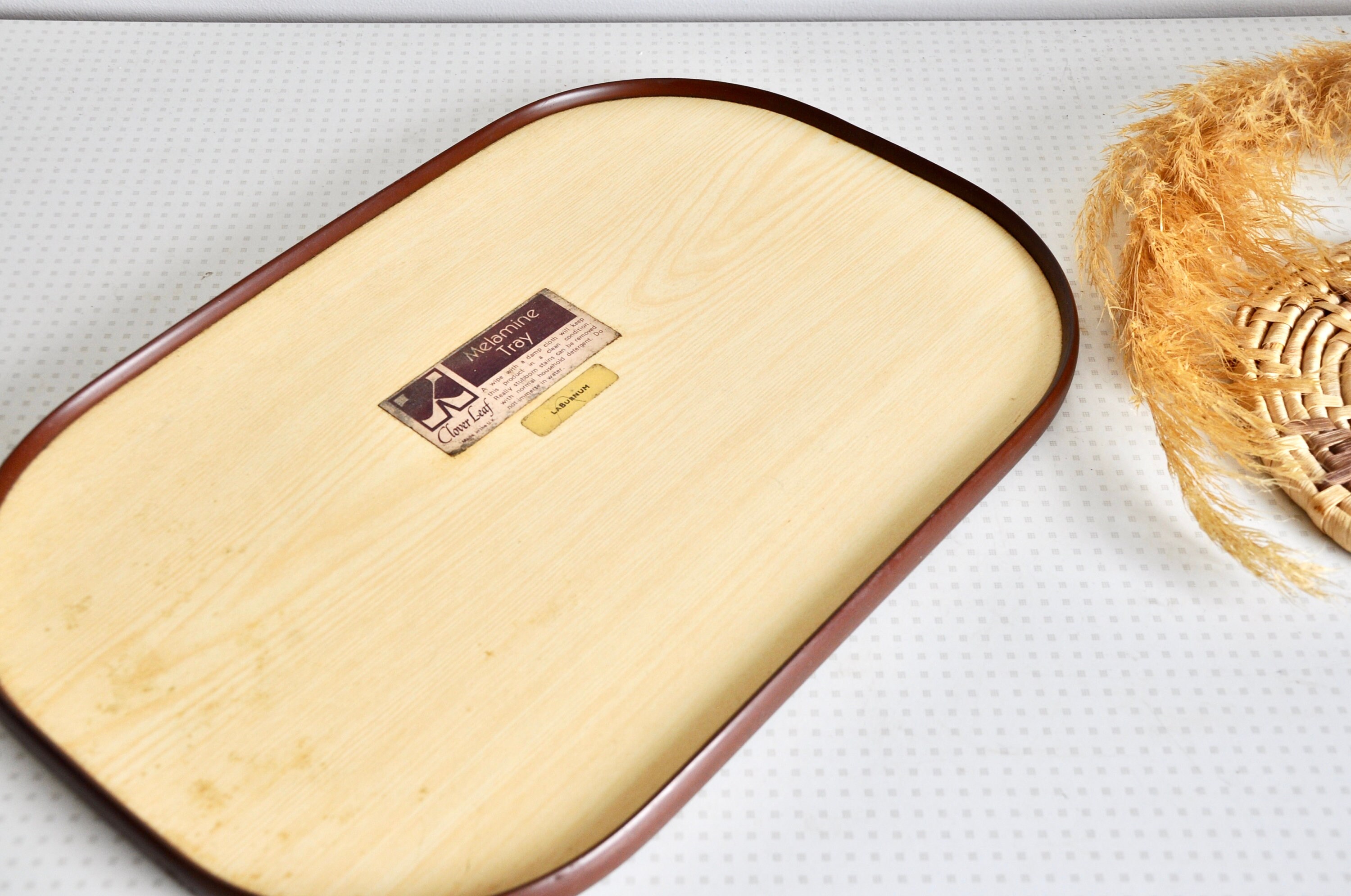 Vintage Clover Leaf Laburnum Pattern Vintage Melamine Tray or Platter ...