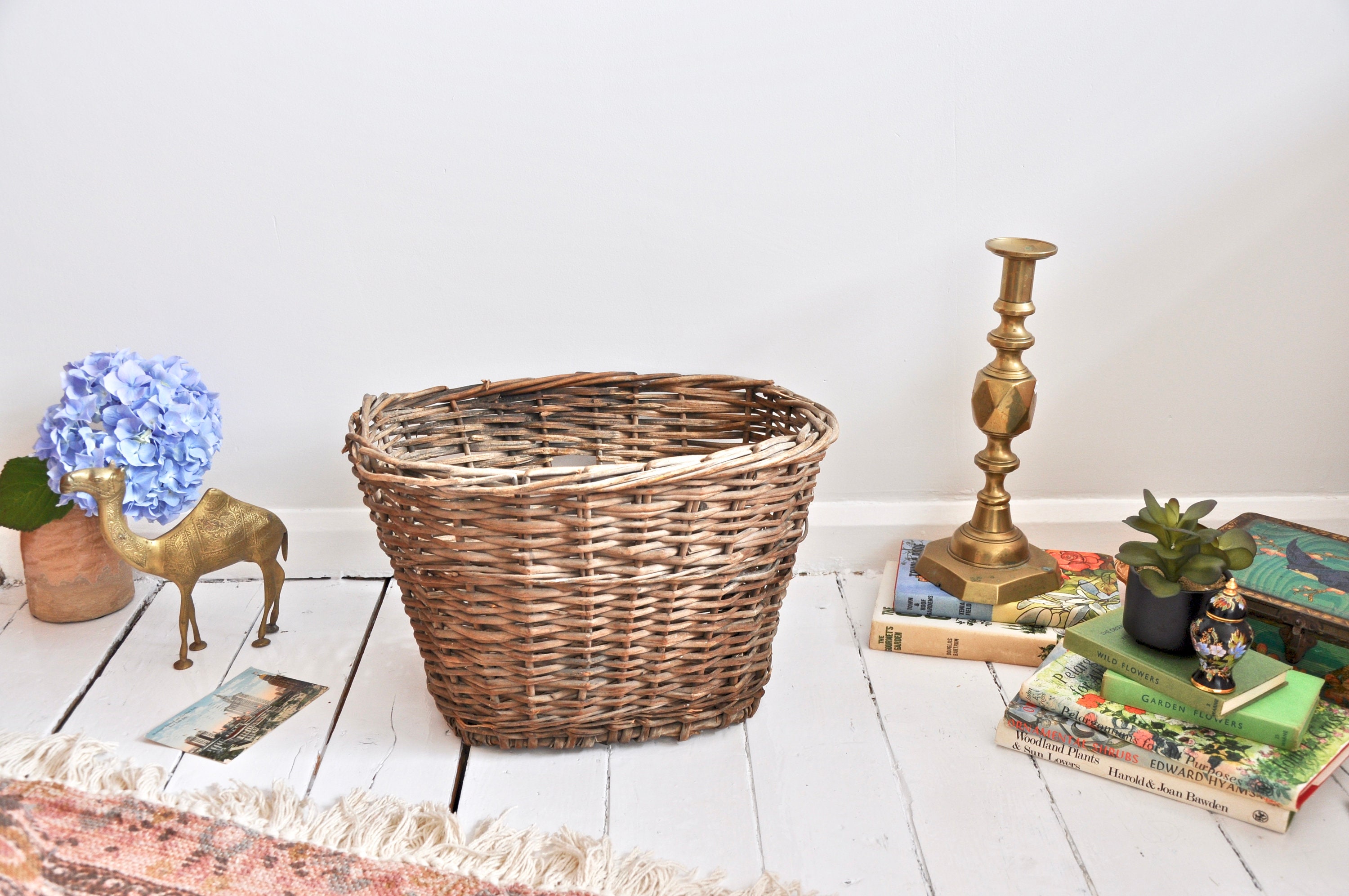 Large Vintage Wicker Bicycle Basket From the 1940s Great Etsy UK