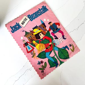 Vintage Jack and the Beanstalk Edico linen children&#39;s book from the 1960s