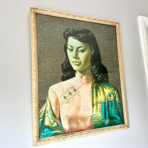 Vintage Tretchikoff Miss Wong original framed print from the 1960s