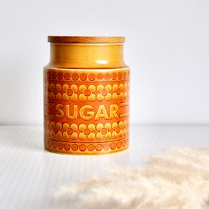 Vintage rust brown Hornsea Saffron crock or canister from the 1970s