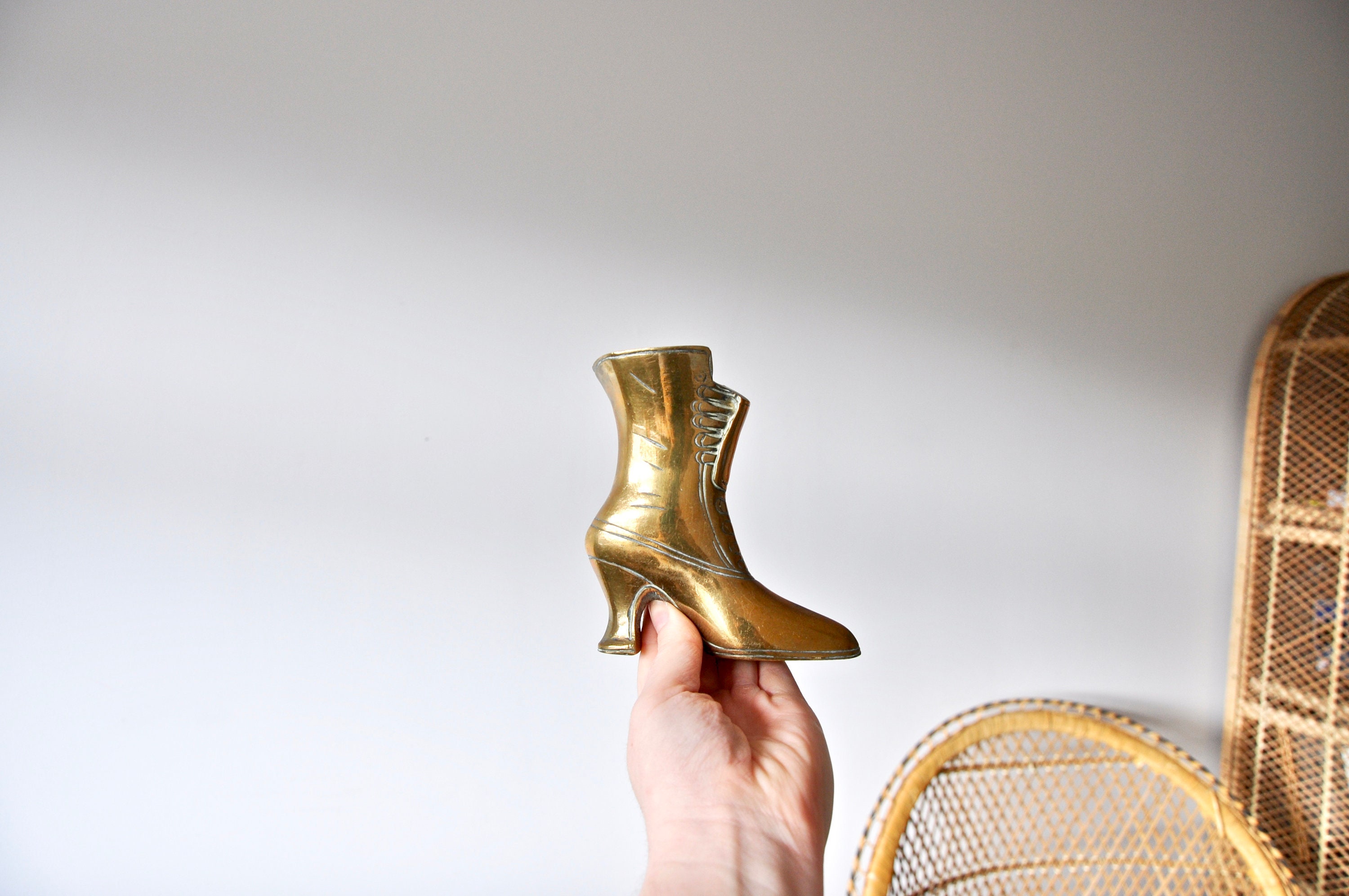 Bottes ou ornements de chaussures en laiton vintage des années