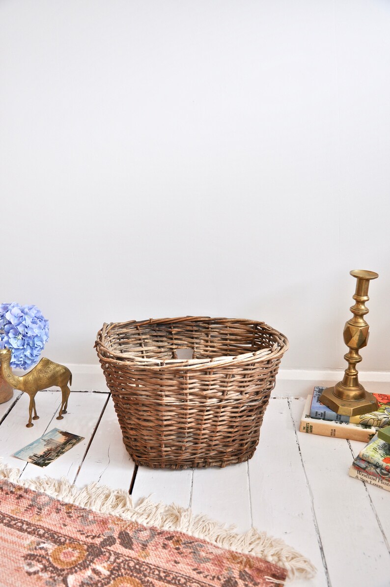 Large Vintage Wicker Bicycle Basket From the 1940s Great Etsy UK