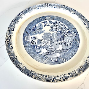 Vintage Arklow Willow Ireland blue and white plate from the 1960s