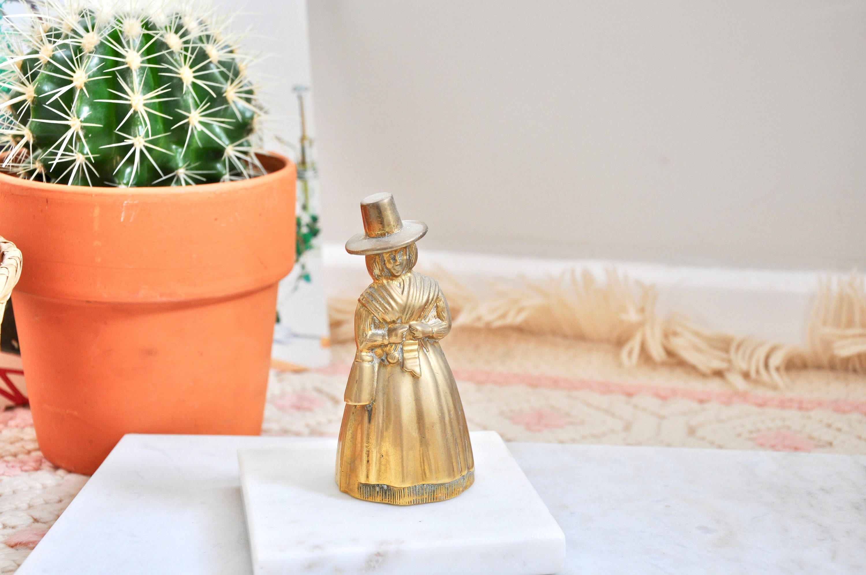 Vintage Edwardian Lady Shaped Brass Ornament Period Costume Etsy