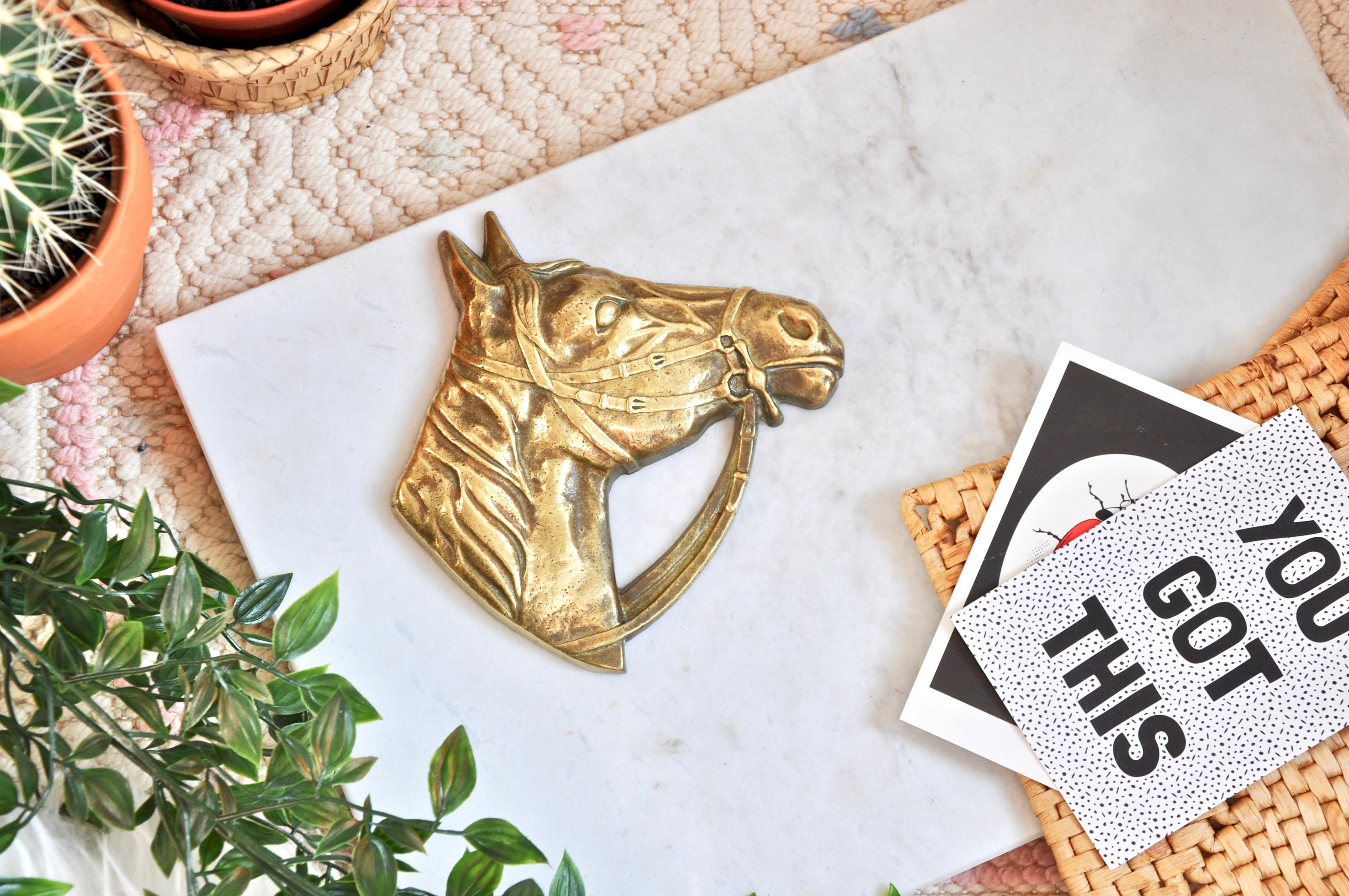Vintage Solid Brass Horse Head Wall Decor Farmhouse Decor Etsy