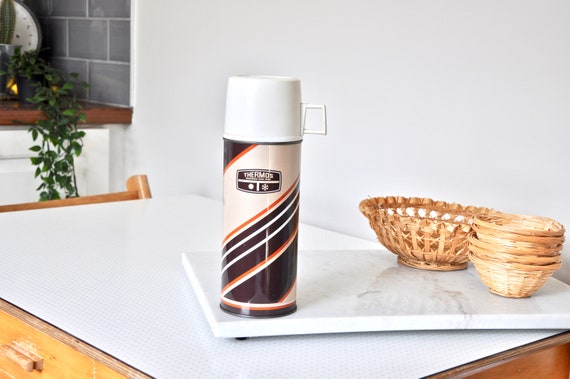 Vintage Thermos Flask Model 19 Hi Line With Milk Flask Brown Etsy