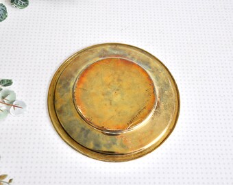 アンティーク　MONTI & CO. エッチング装飾プレート 1940 年代のヴィンテージの花柄エッチング真鍮プレート - Etsy 日本