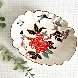 Vintage James Kent Old Foley Eastern Glory pattern scalloped dish or plate 1950s