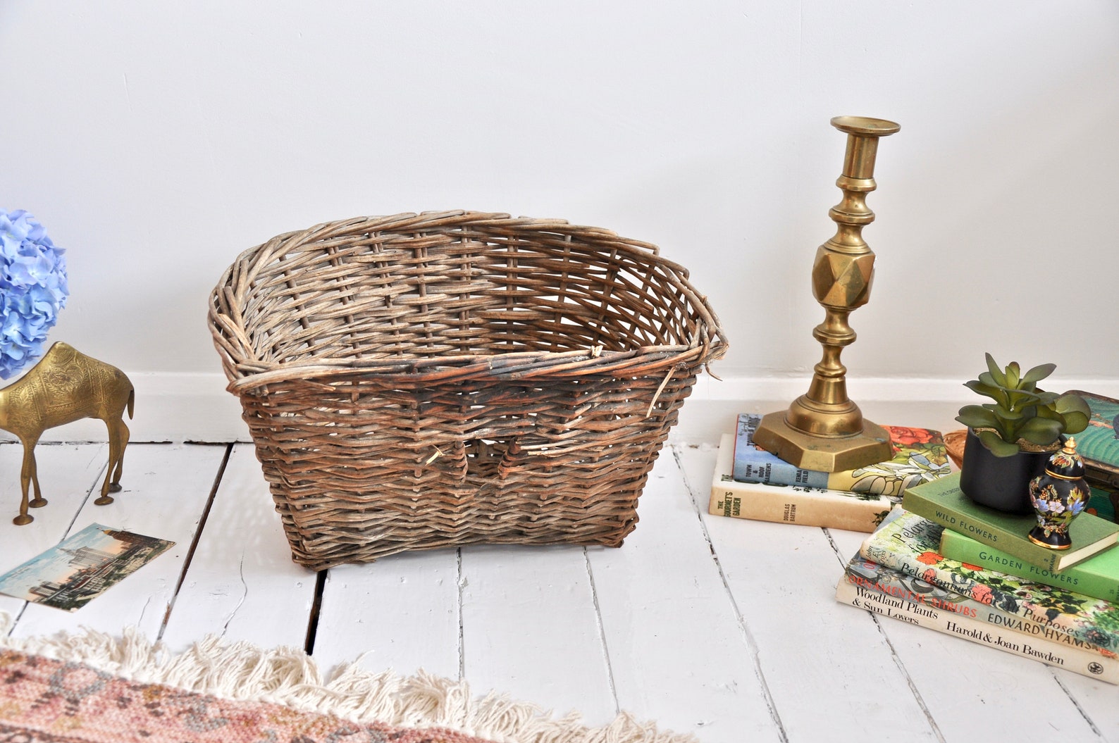 Large Vintage Wicker Bicycle Basket From the 1940s Great Etsy UK