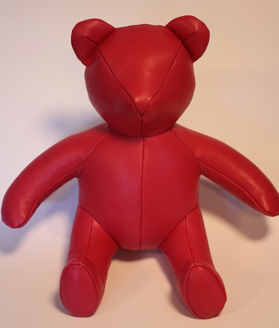 Large Leather Teddy Bear Etsy