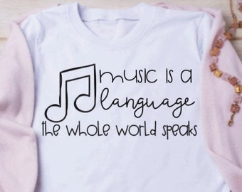 Music Teacher Tee | Music is a language the whole world speaks