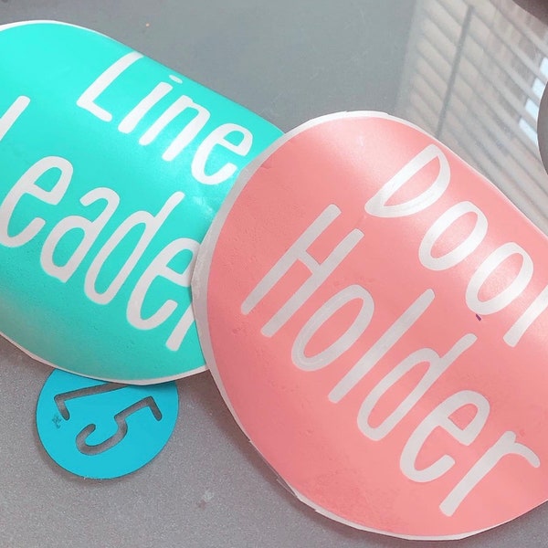 Line Leader Door Holder Floor Stickers | Classroom Job Decals | Line Order Decals | Line Up Spots | Caboose, Custom Spots |Classroom Line Up