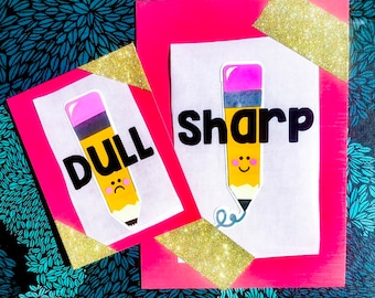 Classroom Pencil Cup Decals | Classroom Pencil Dull and Sharp Decals | Classroom Management Pencil Decals | Classroom Pencil Cups