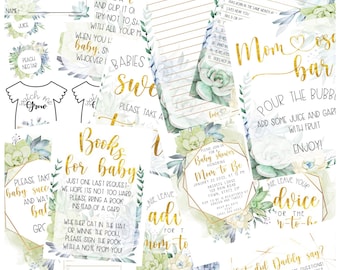 Imprimibles De Suculentas Para Baby Shower