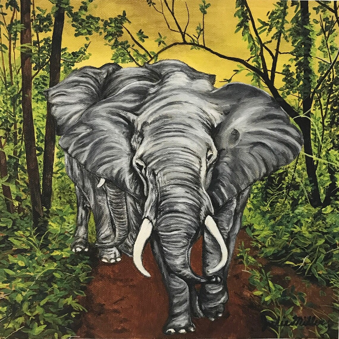 ELEPHANT ART PRINT elephant Decor, Animal Art Print, Elephant Art Print