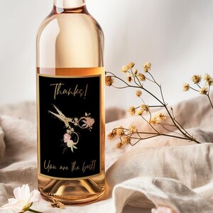 Thank You Wine Label for Hair Stylist, Hair Dresser Thank You Wine Label, Gift for Salon Workers, DIGITAL FILE, Instant Download