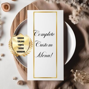 Menu personalizado, seu menu personalizado, seu menu personalizado de design, casamento, menu de festa de aniversário, aposentadoria, somente arquivo digital