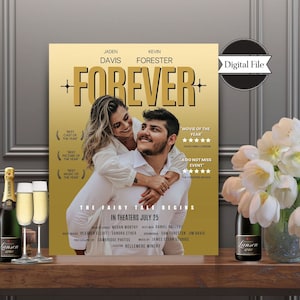 Personalisierte Verlobung / Hochzeit / Bridal Shower Filmplakat, Verlobung druckbar, Paar Filmplakat, Party Print, DIGITALDATEI