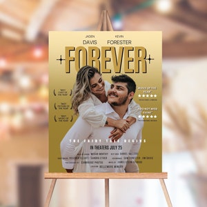 Personalisiertes Verlobungs-/Hochzeits-/Brautparty-Filmplakat, Verlobungsdruck, Paar-Filmplakat, Partydruck, DIGITALE DATEI