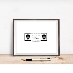 Personalisierter Firmenlogo-Unterschrift-Ruhestandsdruck, Ihr Arbeitssymbol, Logo oder Titel, Andenken, Gästebuchalternative, digitale Datei