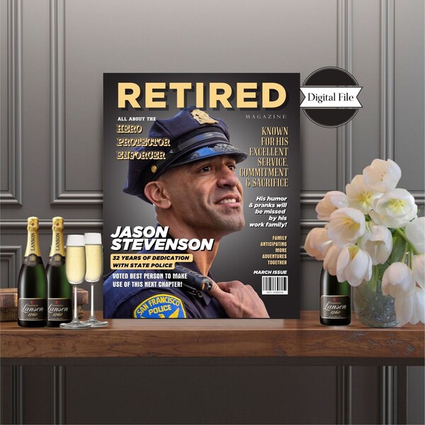 Personalized Photo Retirement Poster For Police Officer Printable, Law  Enforcement Magazine Poster, Retirement Party Print, DIGITAL FILE