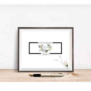 Affiche signature de fête de retraite, souvenir de retraite floral bohème, cadeau personnalisé, livre d'or alternatif, fichier numérique uniquement