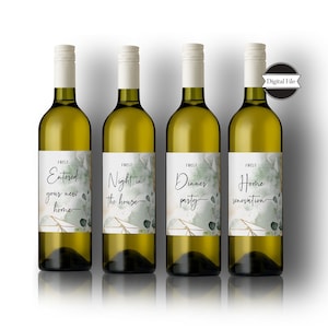 Housewarming Wine Labels, Housewarming Gift Idea, New Homeowner Gift, New Home Milestones, Realtor Client Gift, Instant Download