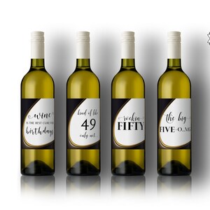 50th Birthday Wine Labels, Wine Stickers, Printable Wine Labels, Funny wine Tags, DIY Wine Labels, Birthday Wine Gift, DIGITAL FILE Only