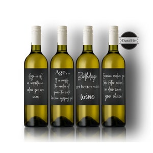 30,40,50,60th Birthday Wine Labels, Any Age Birthday Wine Labels, FunnyWine Labels, Birthday Wine Stickers, Instant Download, DIGITAL ITEM