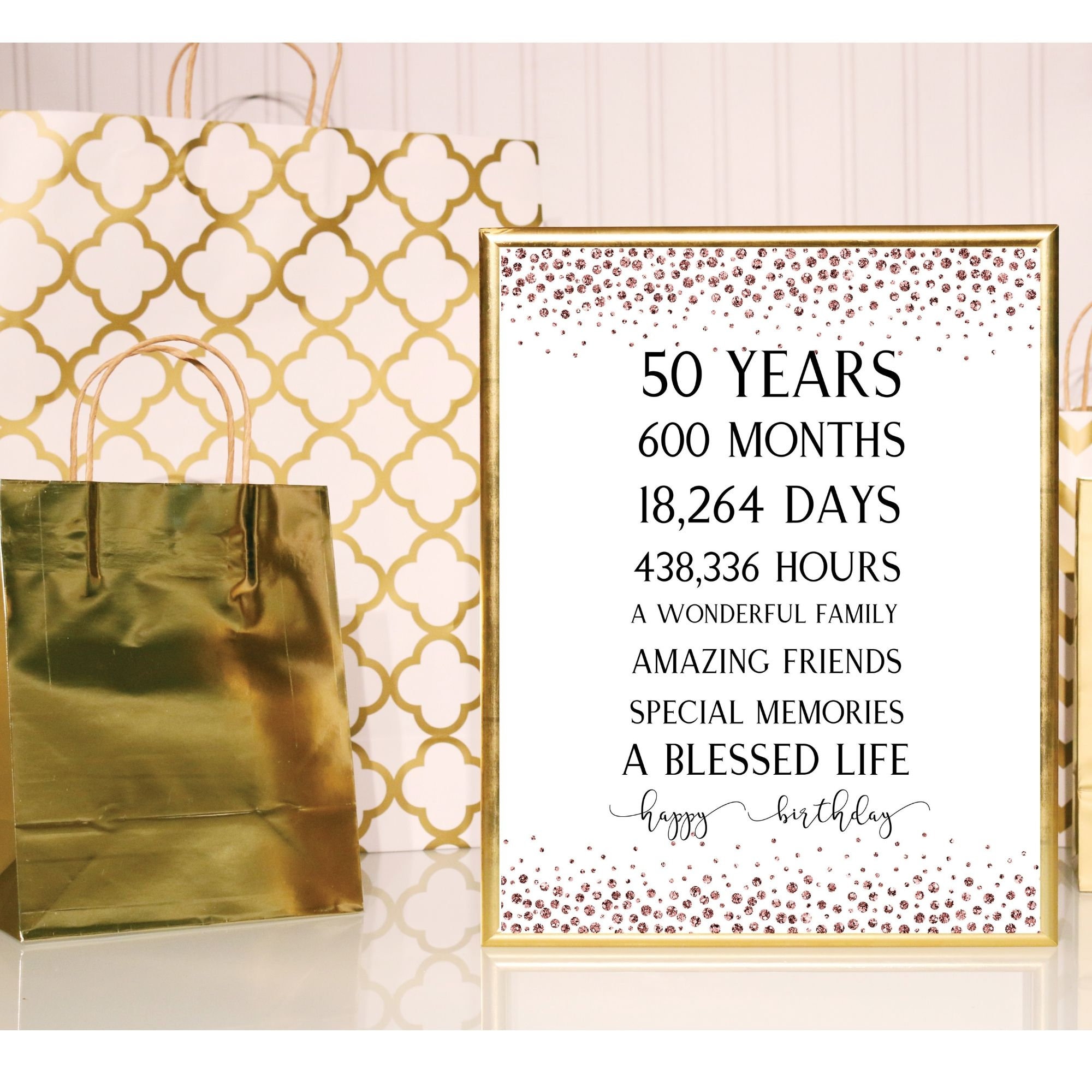 50th Birthday Party Prints Decorations Printables Table  Etsy