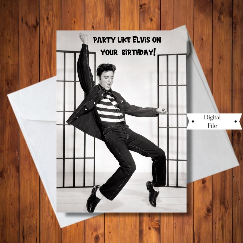 Elvis birthday card funny elvis birthday card card for etsy